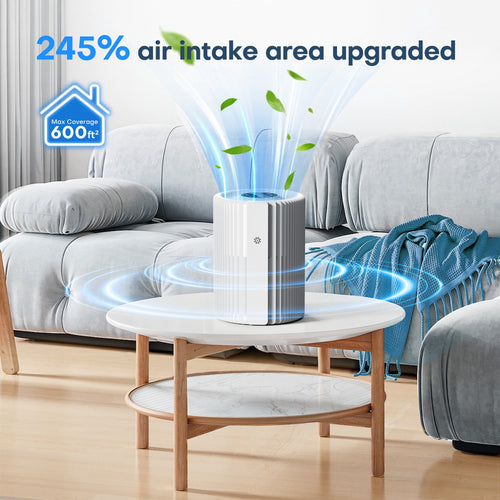 ALROCKET Air Purifier for Home, Smart WIFI, PM2.5 Digital Display, Auto Mode, 3-Layer Filter with 5 Speeds & Timer, Removes Wildfire Smoke, Dander, Dust, Pollen, Covers 600 ft²/2H